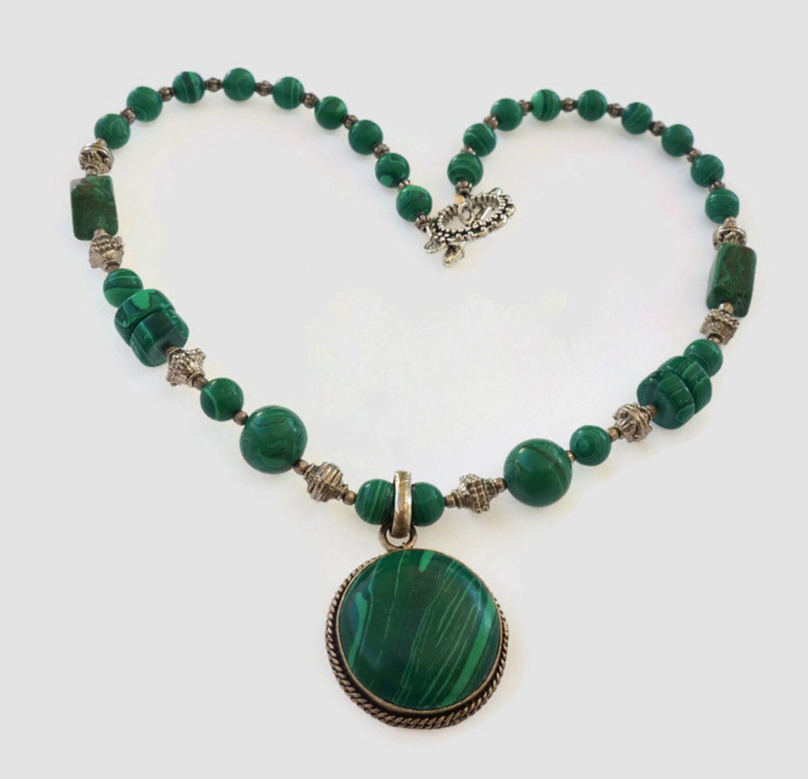 Malachite Necklace / Malachite Necklace With Pendant / Green Necklace ...