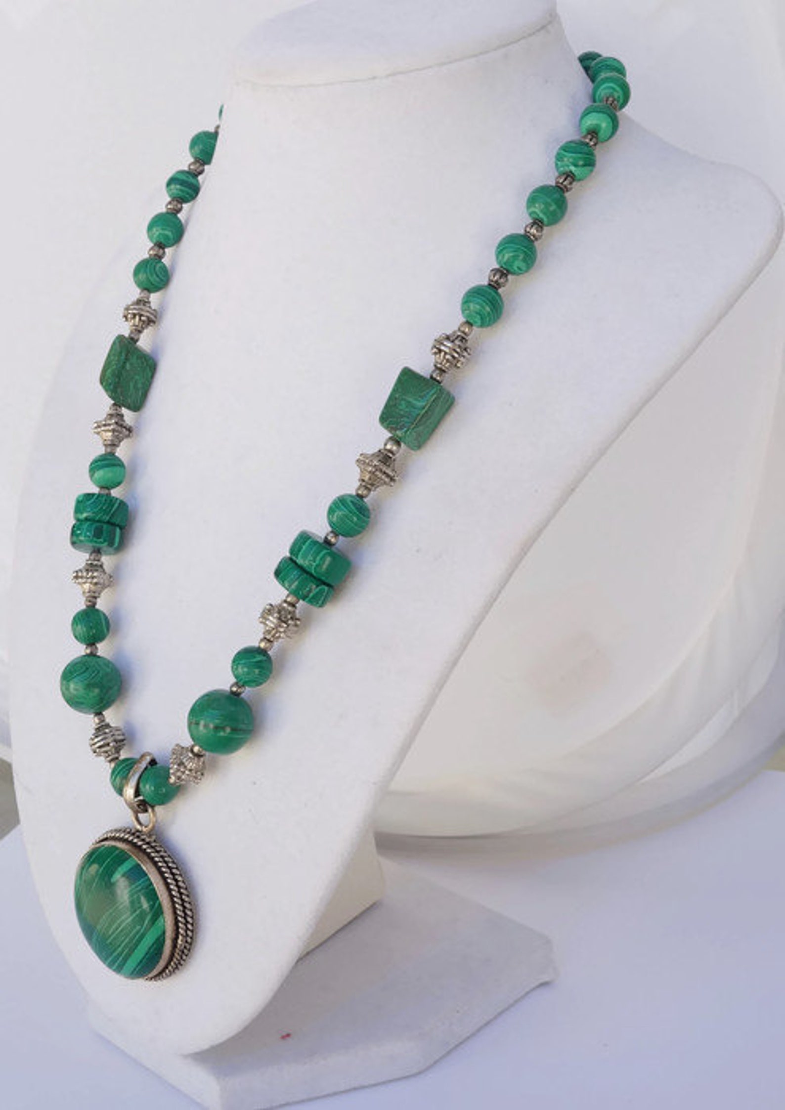Malachite Necklace / Malachite Necklace With Pendant / Green Necklace