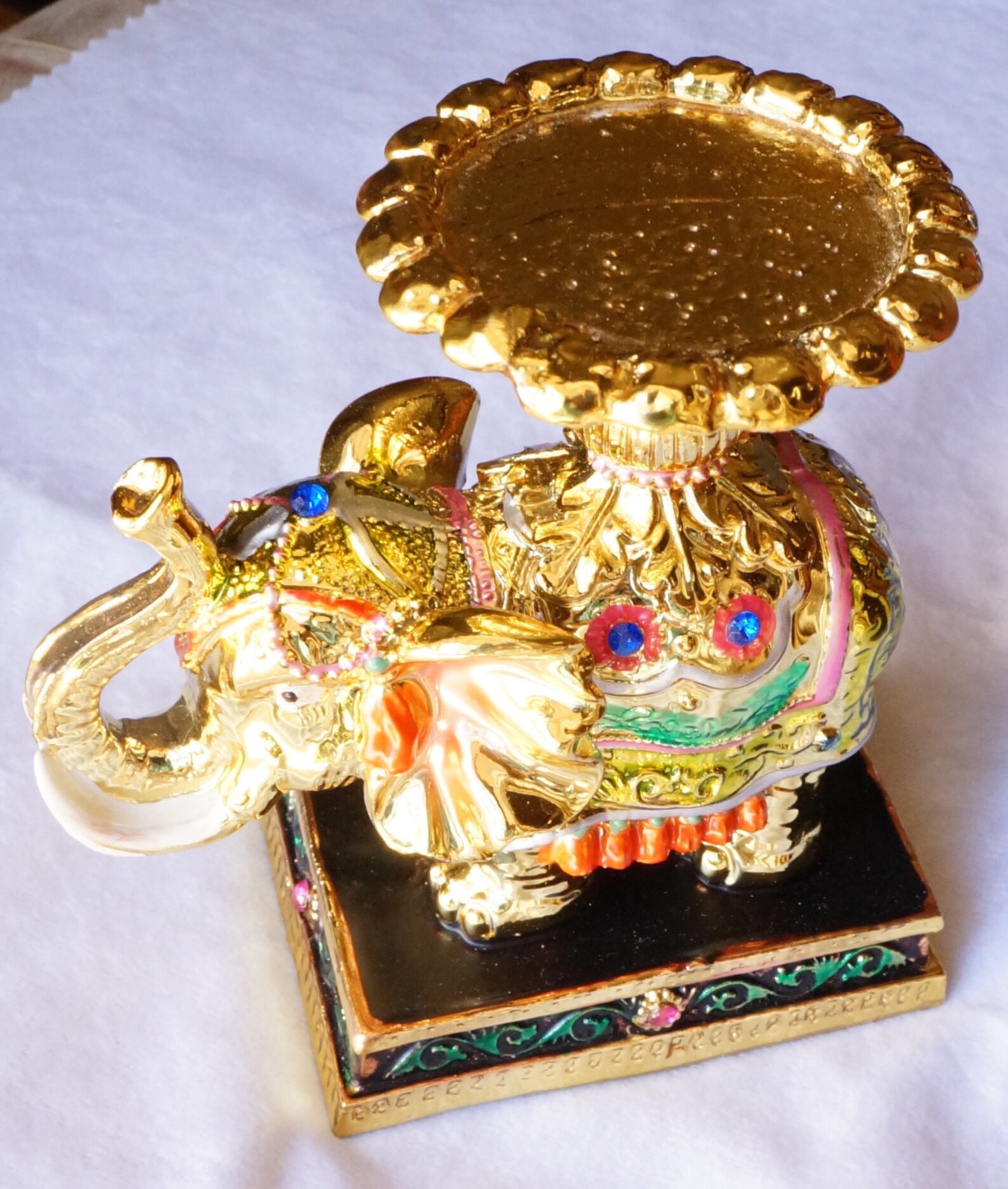 Candle Holder/ Elephant Candle Holder / Golden Candle Holder / Ceramics