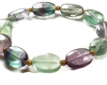 Multi Color Agate Bracelet / Oval Agate Bracelet / Transparent Agate Bracelet / Color Bead Bracelet / Handmade Bead Bracelet/Girl's Bracelet