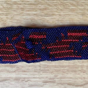 Verstellbarer Perlengürtel, Handgefertigter Perlengürtel, Modeperlengürtel, Perlengürtel für Frauen, Rot-Blauer Perlengürtel, Geschenk für Mutter
