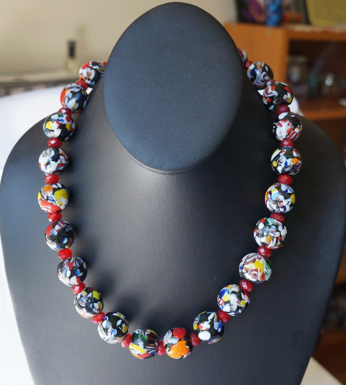 Color Wide Marble Beaded Necklace main image 0