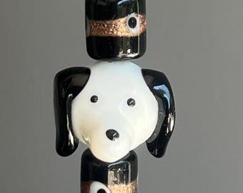 Dog Bead Sun Catcher, Black and White Beads, Glass Beads, Mother's Day Gift, Glass Bead Custom Sun catcher,Dog Lover Window Decor.Wall Decor