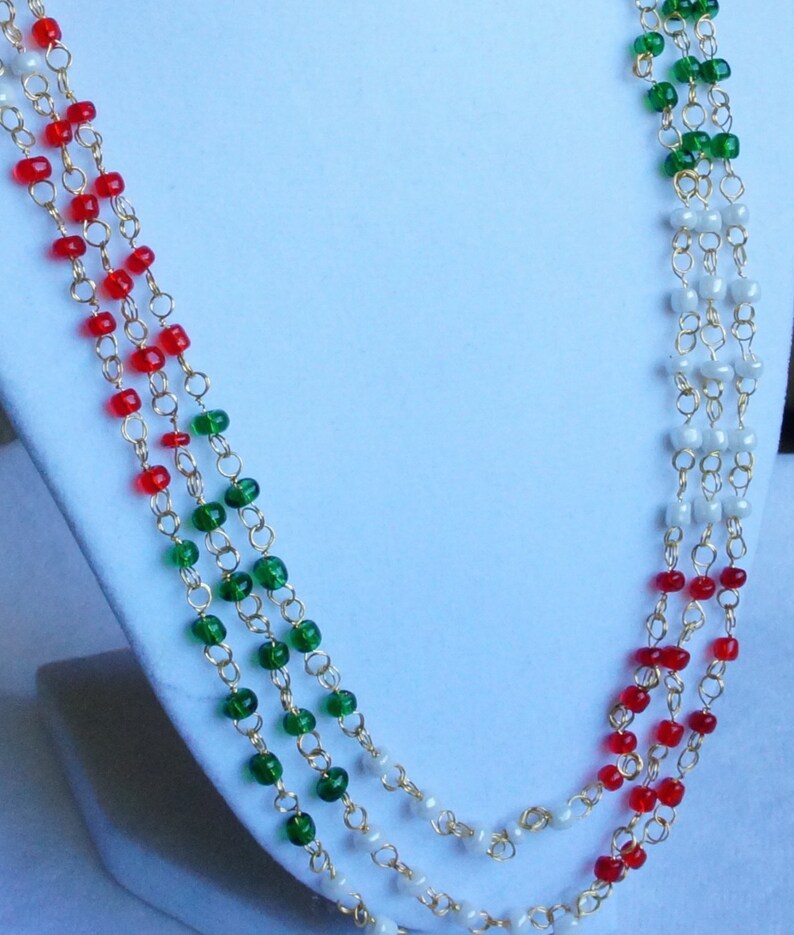Wire Wrapped Multi color Necklace Multi color Bead Necklace 3 Necklaces
