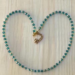 Blue Crystals and Glass Beads Necklace, Light Blue Necklace, Blue Crystals, Blue Crystal Jewelry,  Handmade Necklace,Gemstone Necklace,gift.