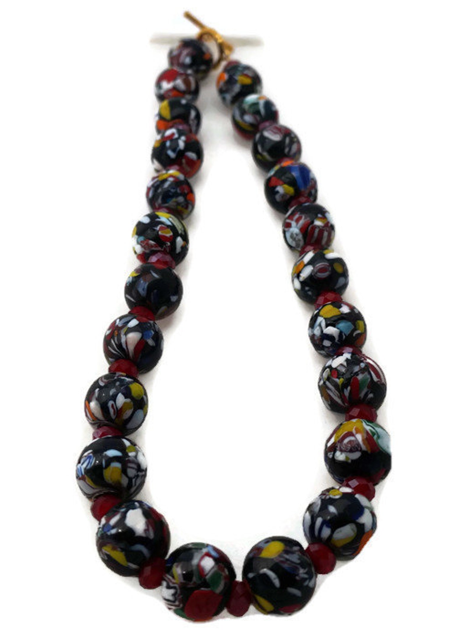 Color Wide Marble Beaded Necklace
