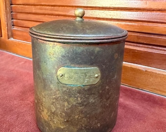 Vintage copper coffee storage canister