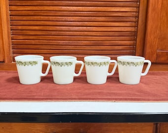 Vintage set of Pyrex Crazy Daisy coffee mugs