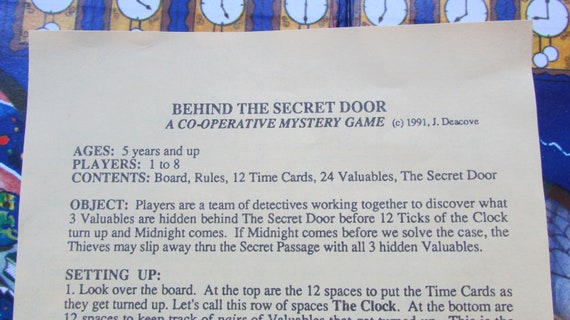 The Secret Door A Co Operative Mystery Game Ages 5 8 Players 1 8