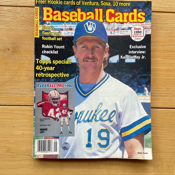 Vintage 1990 Baseball Card magazine Milwaukee Brewers Cover Robin Yount