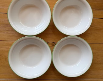 Vintage Corelle lime green striped cereal bowls