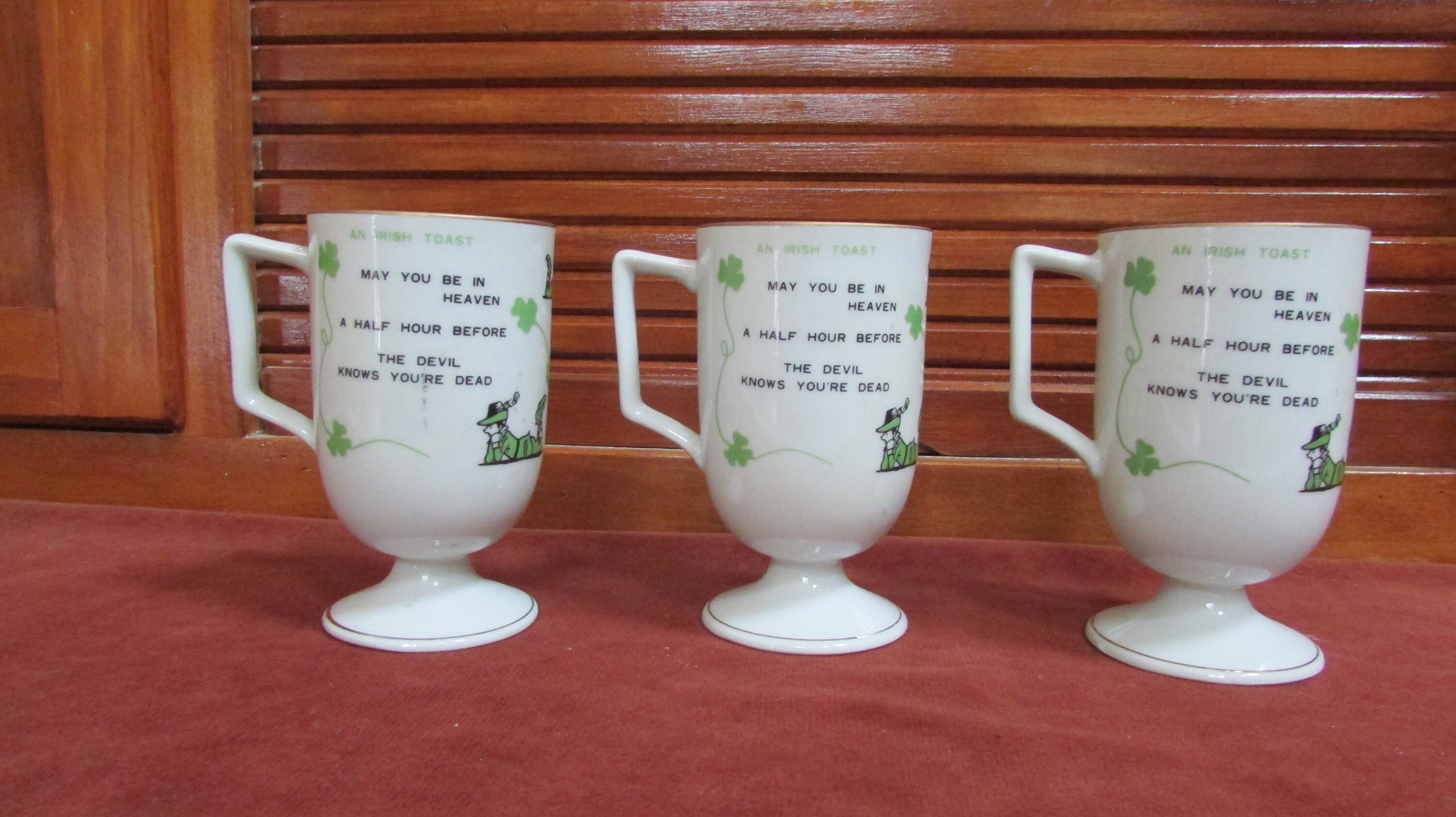 Irish Blessing Mugs - May Love and Laughter Light Your Days - Set of Four •  Irish Ann