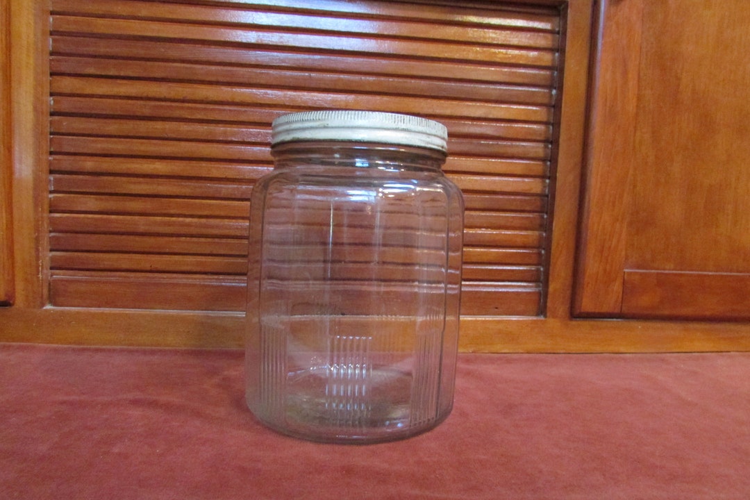 Vintage Fido Italy Bail Lid Glass Canisters With Ceramic