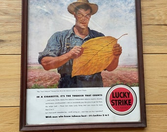 Lucky Strike tobacco rramed poster