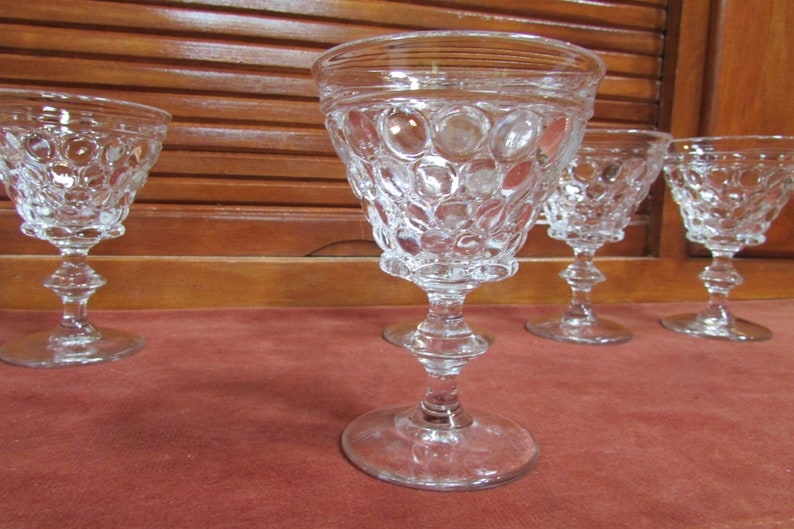 Vintage Clear Goblet Raised Dot Texture Set of 6 (holds 5 Ounces) - Etsy