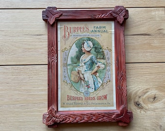 Burpee’s seed advertisement vintage wall hanging chalk ware