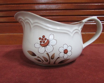 Vintage Cumberland May Blossom Stoneware Gravy Boat