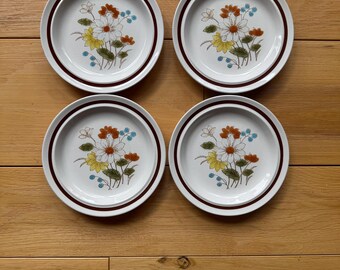 Vintage set of Four Seasons stoneware appetizer plates