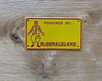 Vintage McDonalds kids bicycle license plate