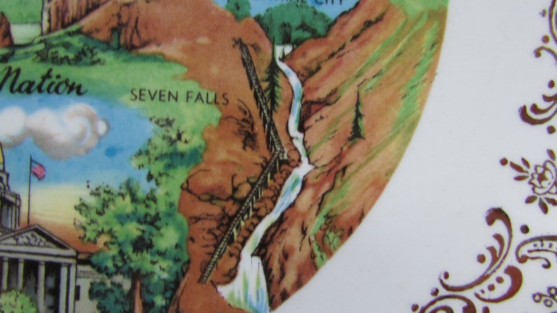 Vntg Porcelain Colorado Souvenir Decorative Wall Hanging Plate Gift State