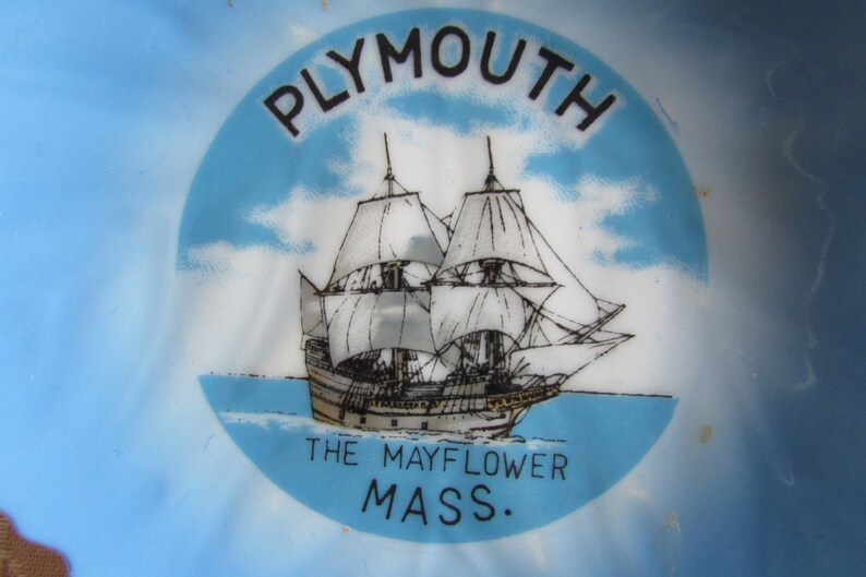 Vntg Plymouth Mayflower Mass. Collectable Souvenir Plate Wall Decor image 2