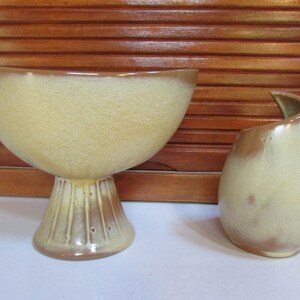 Vntg Frankoma Art Deco Vase and Votive Desert Brown Sold Together image 2