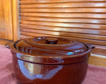 Vintage brown crockery casserole
