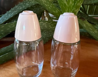 Vintage Gemco white topped salt and pepper shakers