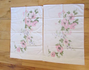 Vintage Pink Roses Floral Pillow Case