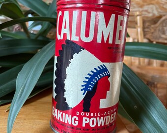 Vintage 1950s Calumet Baking Powder can