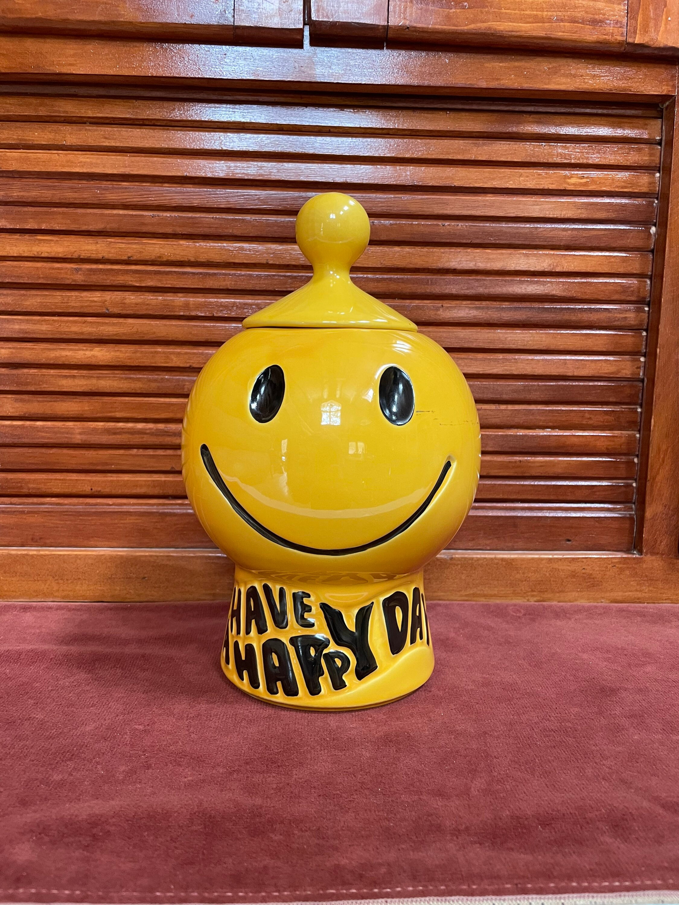 Mccoy Smiley Face Cookie Jar Yellow - Etsy