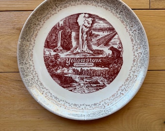 Vintage Yellowstone National Park souvenir plate