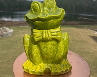 Vintage green frog cookie jar