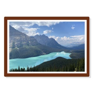 Art mural imprimable Peyto Lake - Photographie du parc national Banff - Paysage de montagne et lac turquoise à télécharger