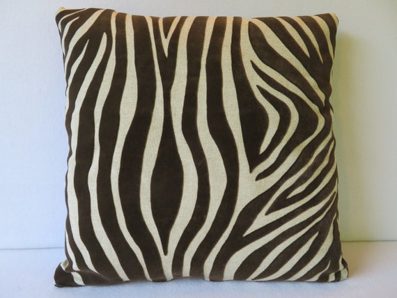 Chocolate Brown Zebra Pillow Cover Zebra Pillow Brown Etsy