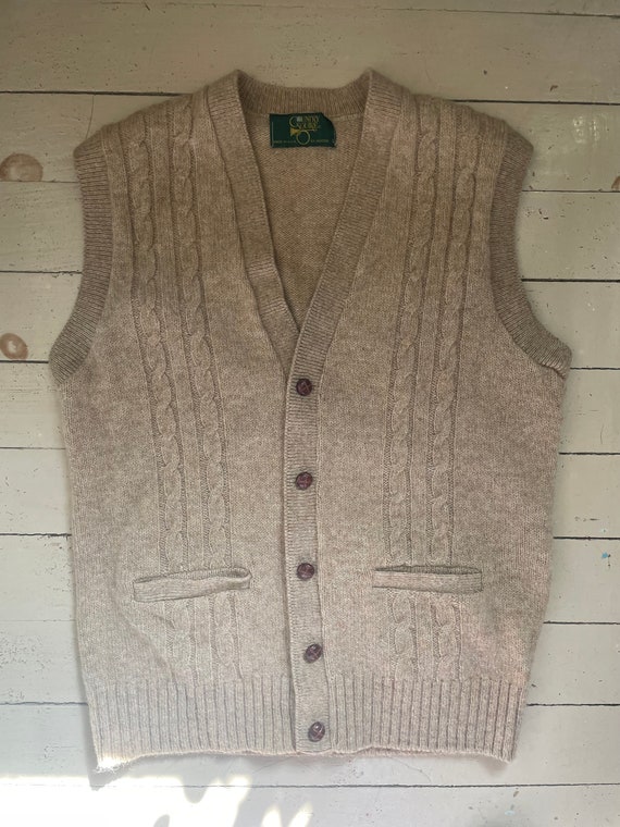 Vintage wool vest grandpa vest pocket wool - image 2