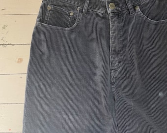 Vintage 90s LL Bean corduroy pants wide wale gray