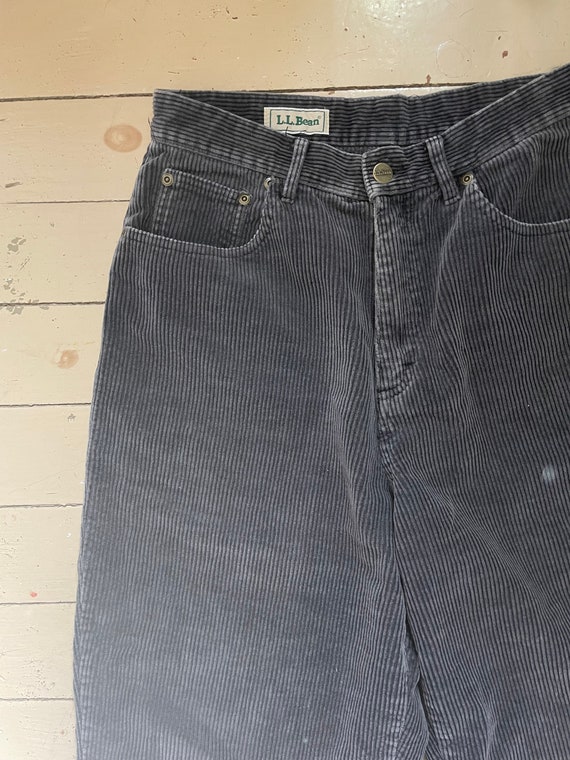 Vintage 90s LL Bean corduroy pants wide wale gray