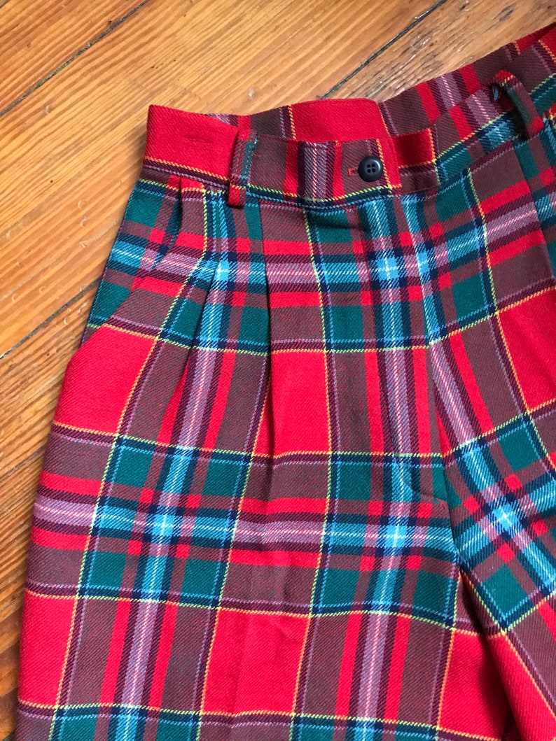 Vintage Wool Shorts High Waist Pleated Preppy Three Pairs