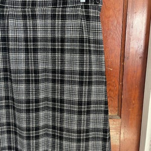 Vintage 90s Pendleton wool skirt tartan Drummond grey a-line
