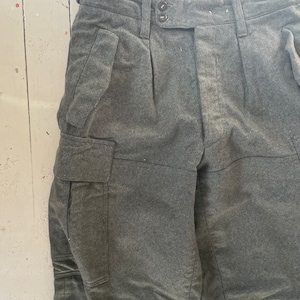 Vintage wolle Militär Hose Hose mit langem Hosenschlitz