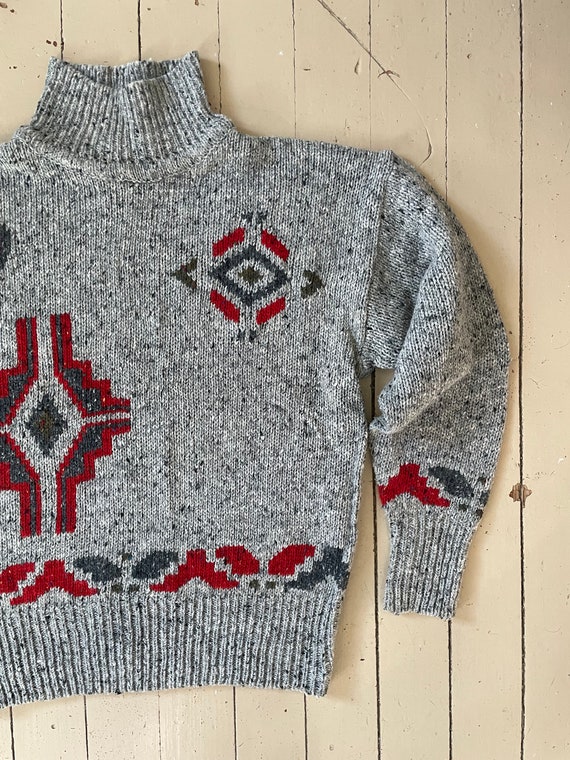 Vintage 90s sweater abstract pattern turtleneck