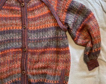 Vintage 80s mohair cardigan multi-color