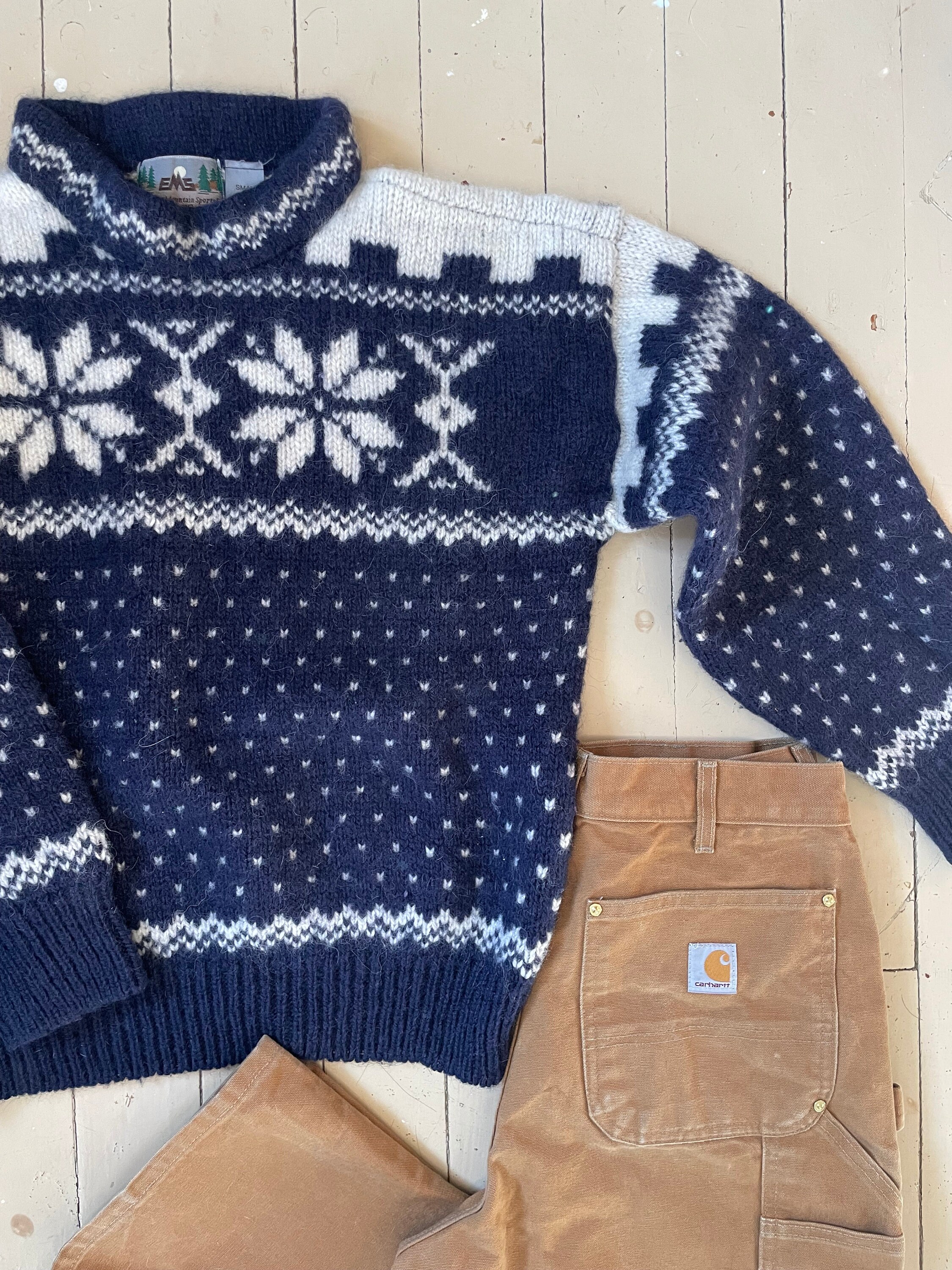 Vintage 90s EMS Wool Sweater Small - Etsy