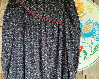 Vintage 60s dress long sleeve asymmetrical ditzy print dress