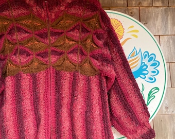 Vintage 80s Jacket Norma of Toronto Knit Jacket, Balloon Sleeve Layer