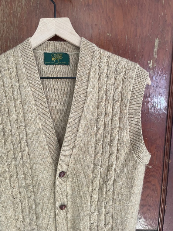 Vintage wool vest grandpa vest pocket wool - image 5