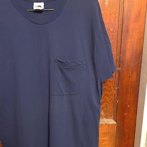 Vintage tshirt Fruit of the Loom blue cotton tee blue