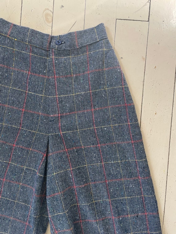 Vintage 70s culottes plaid - image 1