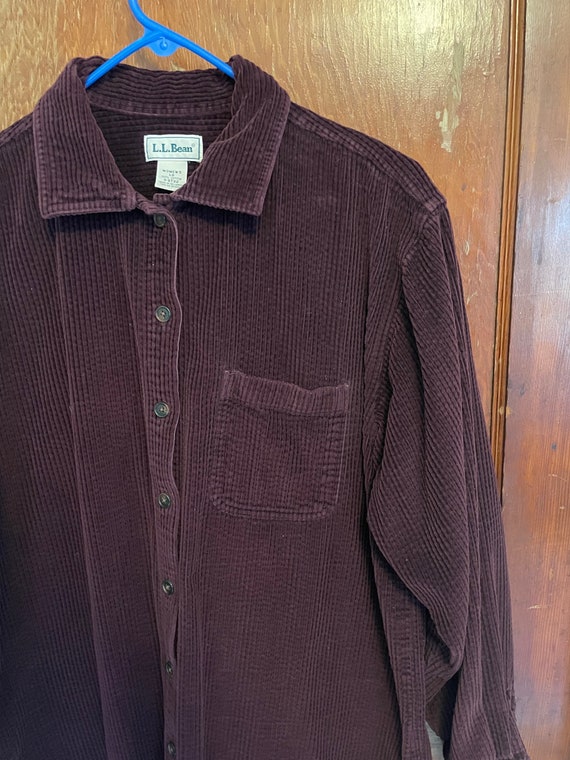 Vintage 90s L.L. Bean corduroy shirt wide wale plu